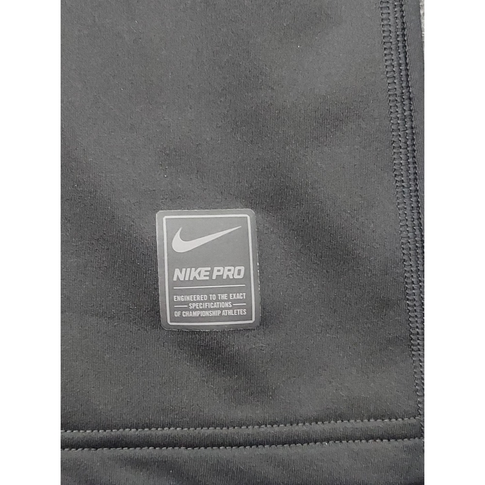 Nike Pro Hyperwarm Shirt Mens Large Fitted Black Long Sleeve Gym Sports Swoosh - Picture 4 of 11